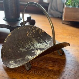Vintage Brass Log Holder MCM